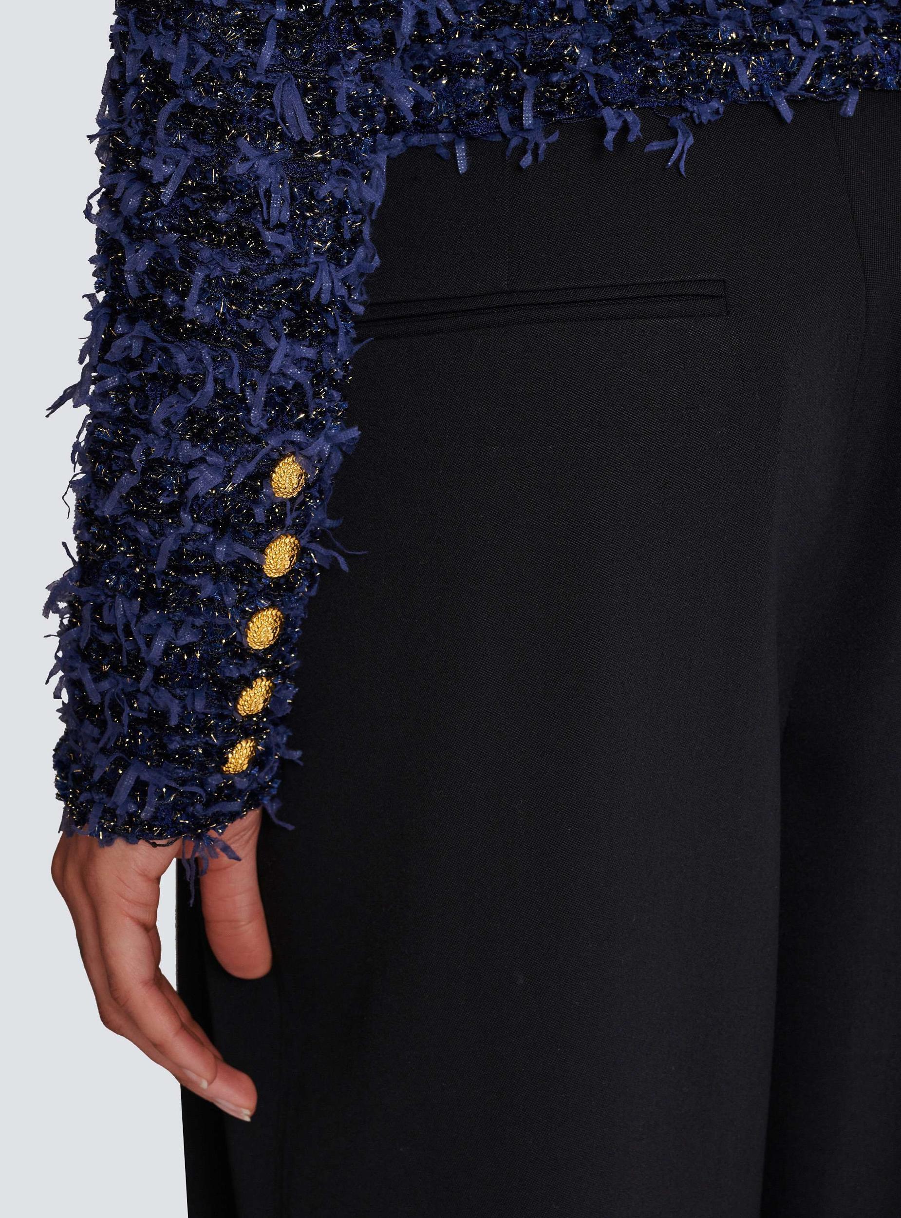 Cropped tweed knit jacket Product Image