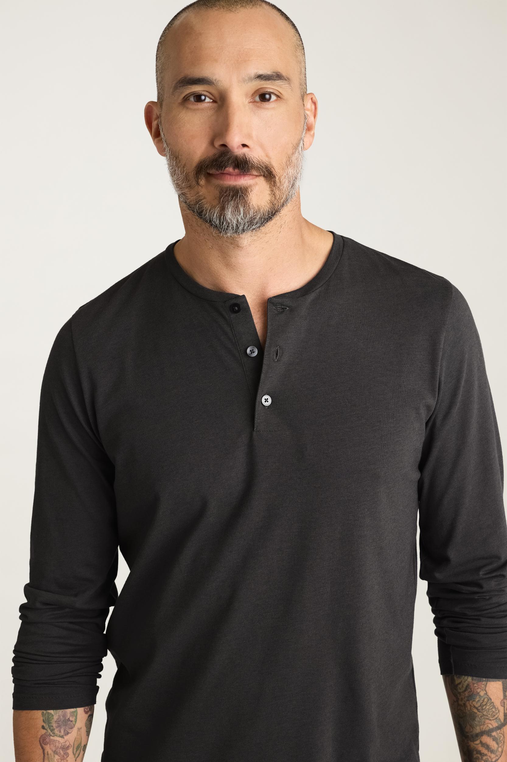 Pima Performance Long Sleeve Henley Product Image