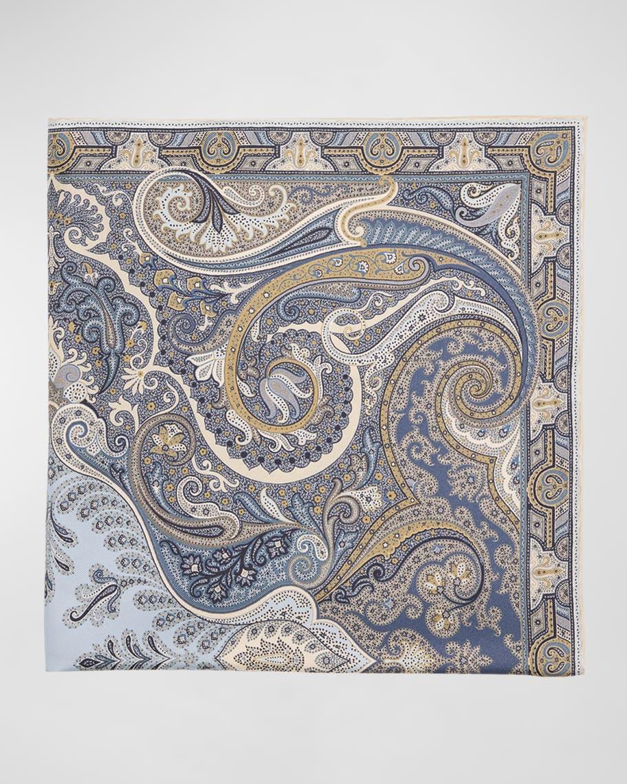 Mens Paisley Silk Twill Pocket Square Product Image