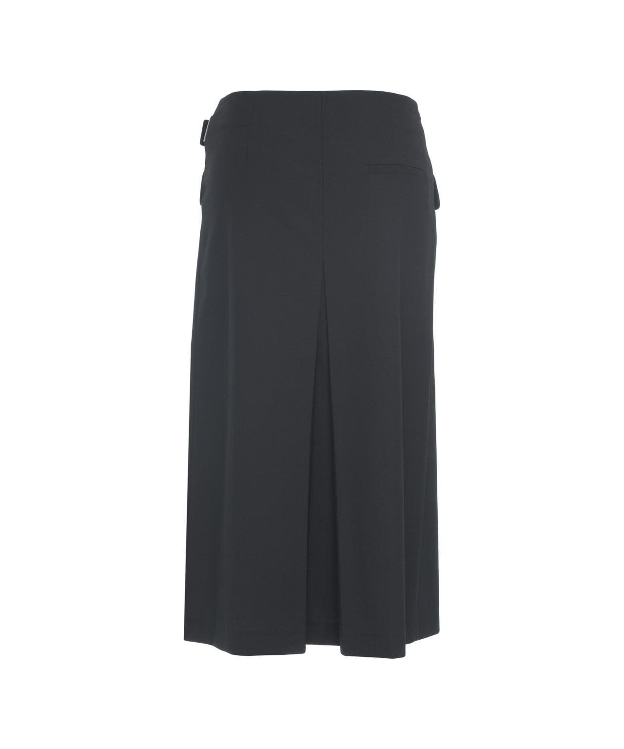 Midi pleated skirt with waist belt Product Image