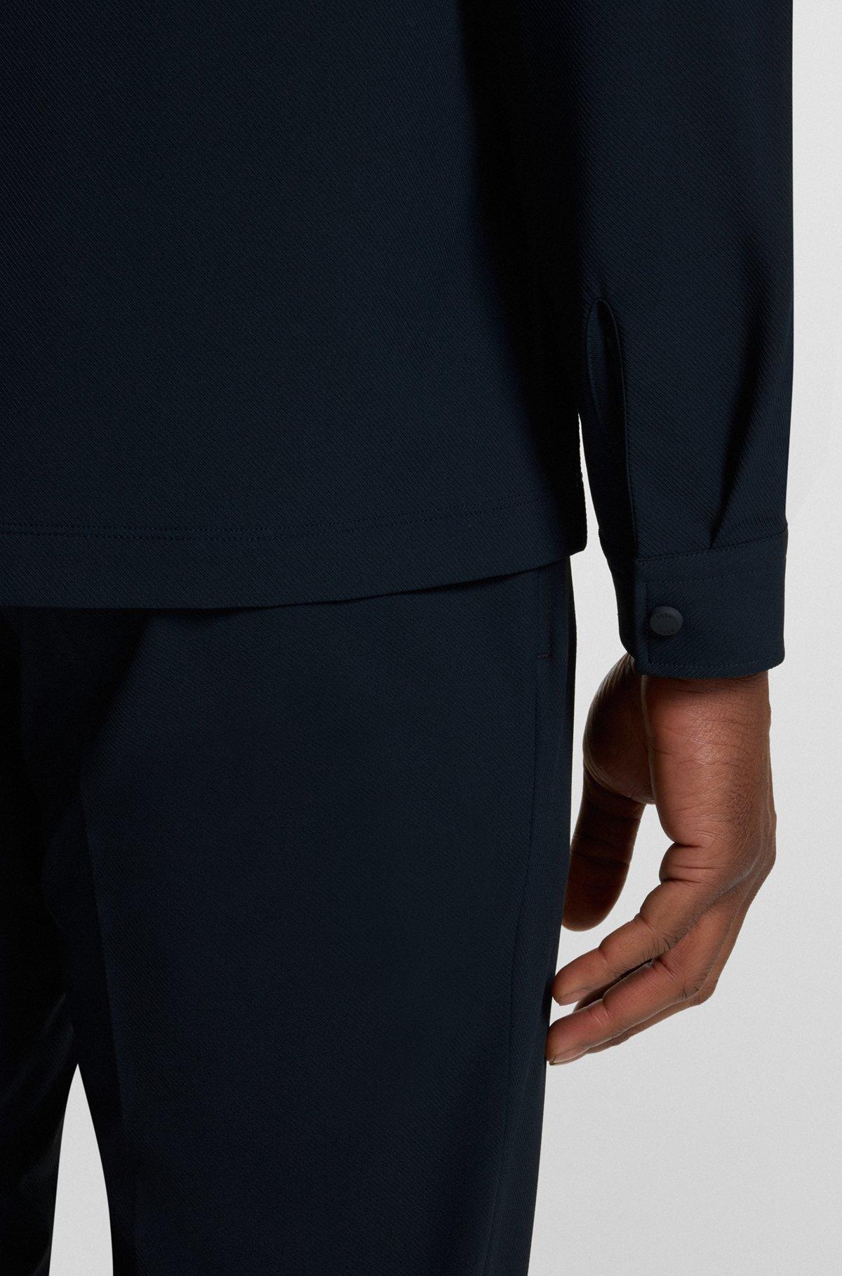 BOSS - Relaxed-fit shirt in performance-stretch twill - Dark Blue Product Image