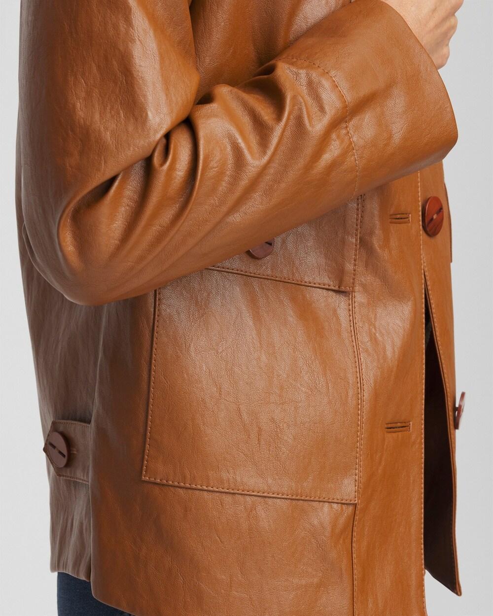 Faux Leather Cropped Jacket Product Image