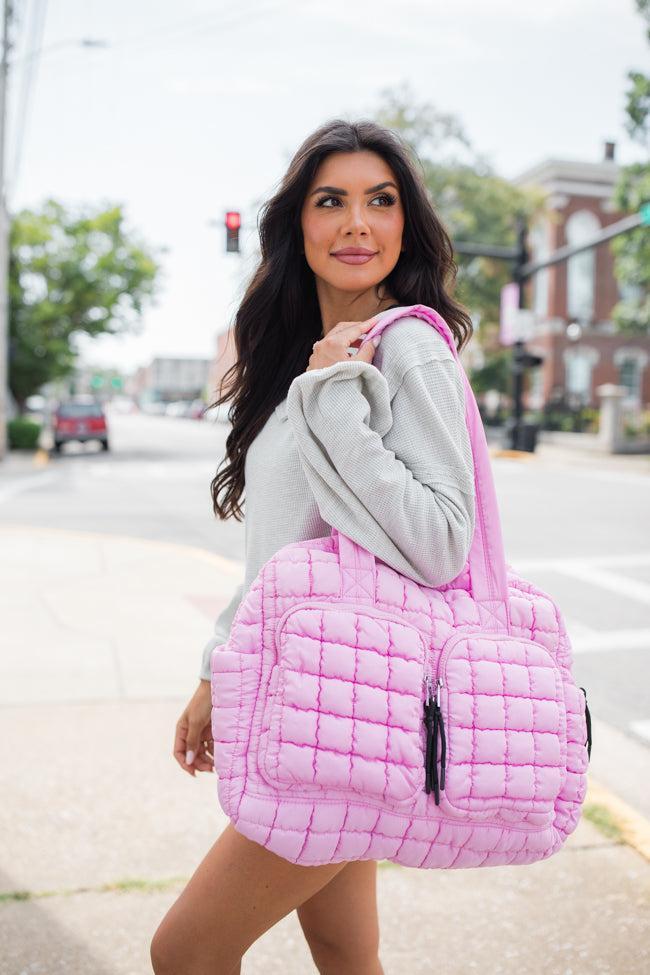 Quilted Light Pink Weekender Product Image