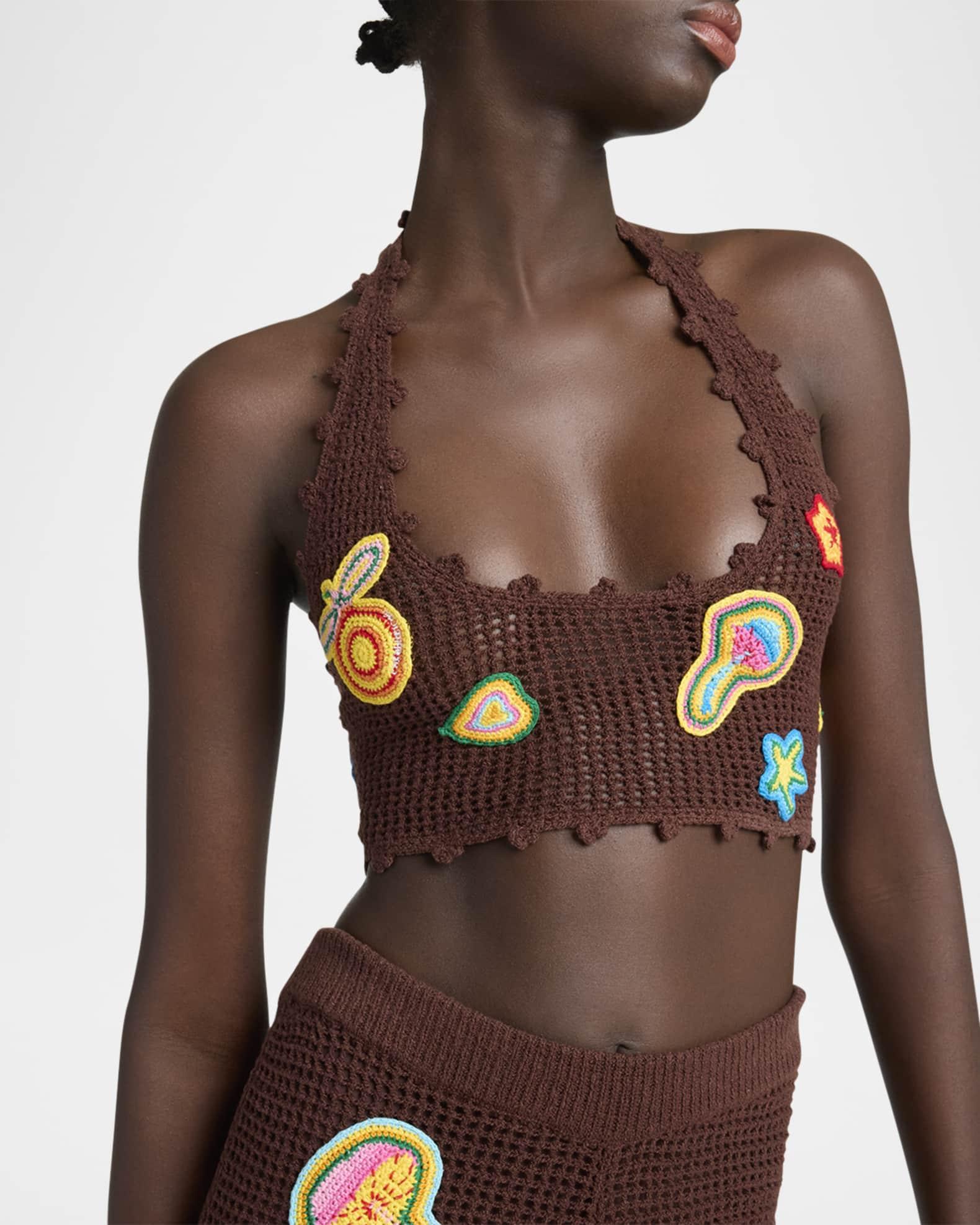 Halter Crochet Bralette with Patches Product Image