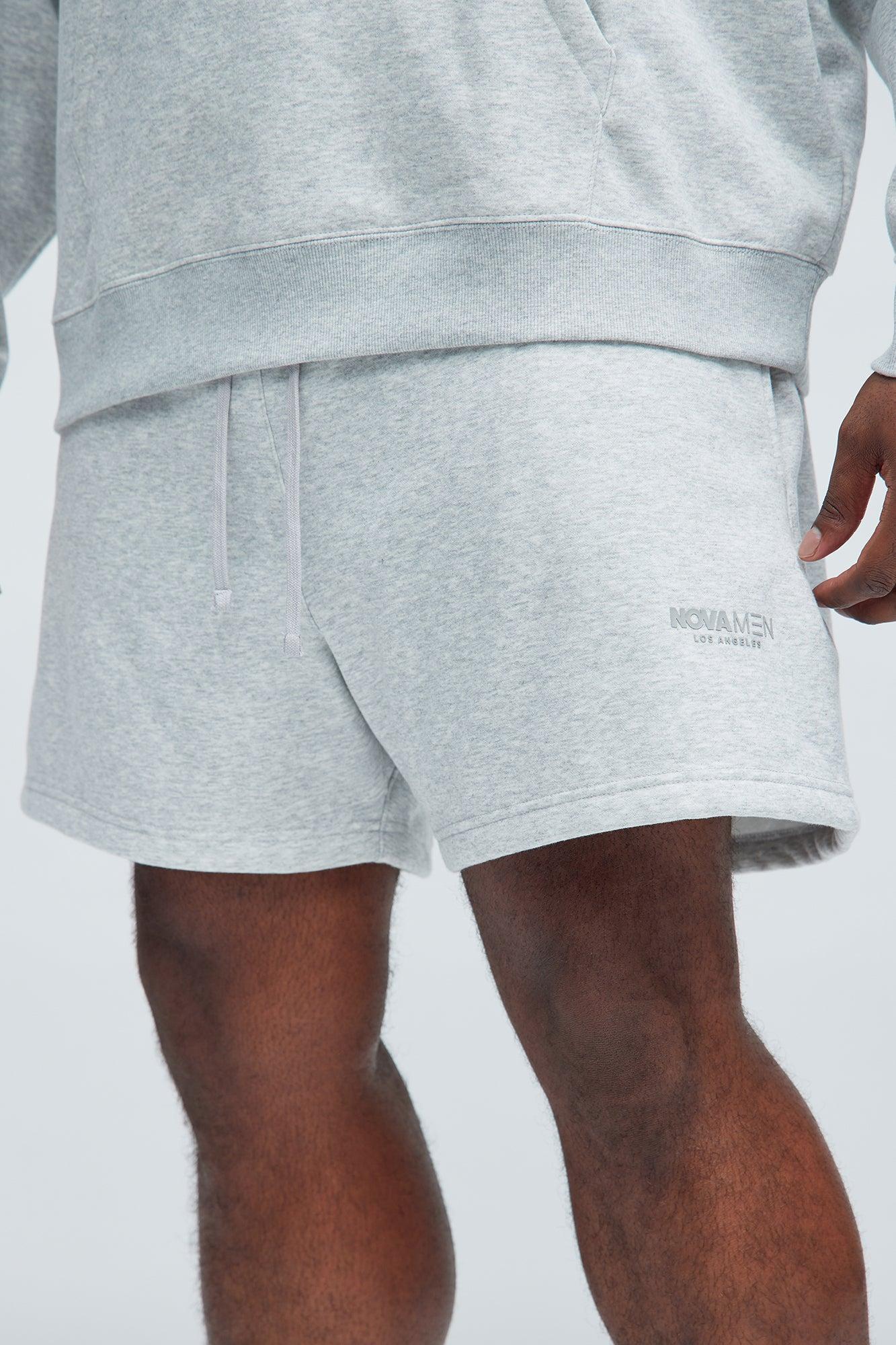Tyson Novamen Oversize Heavyweight Sweat Shorts - Heather Grey Product Image