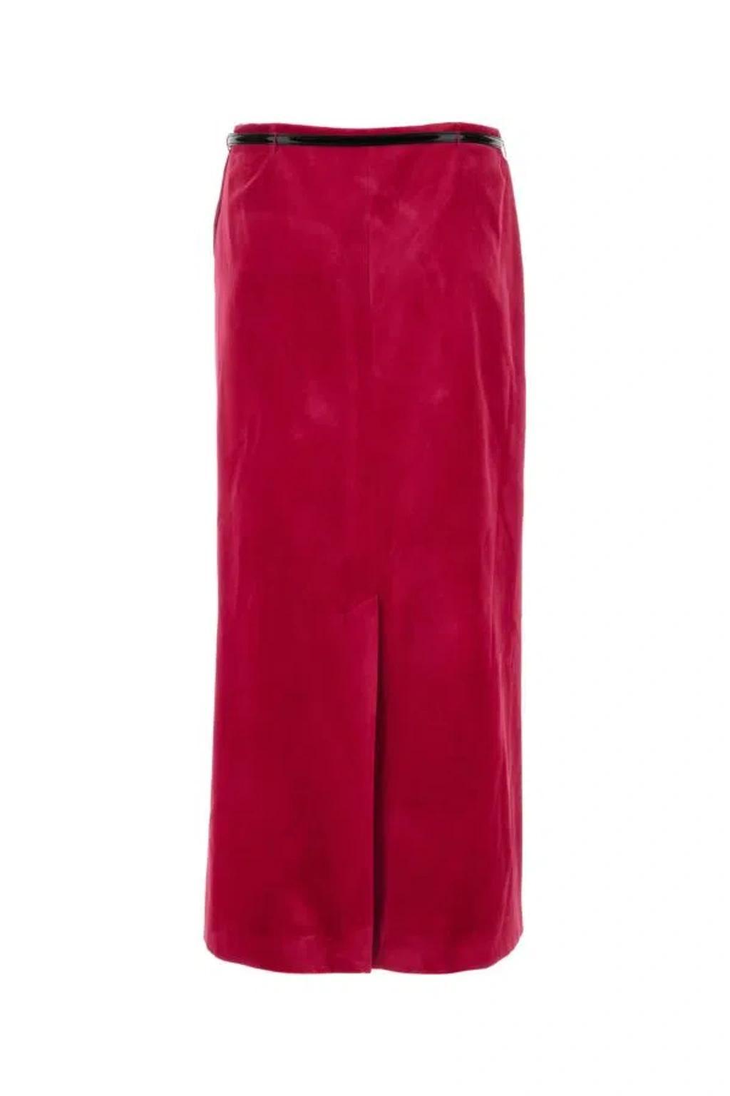 Velvet Skirt In Burgundy Product Image