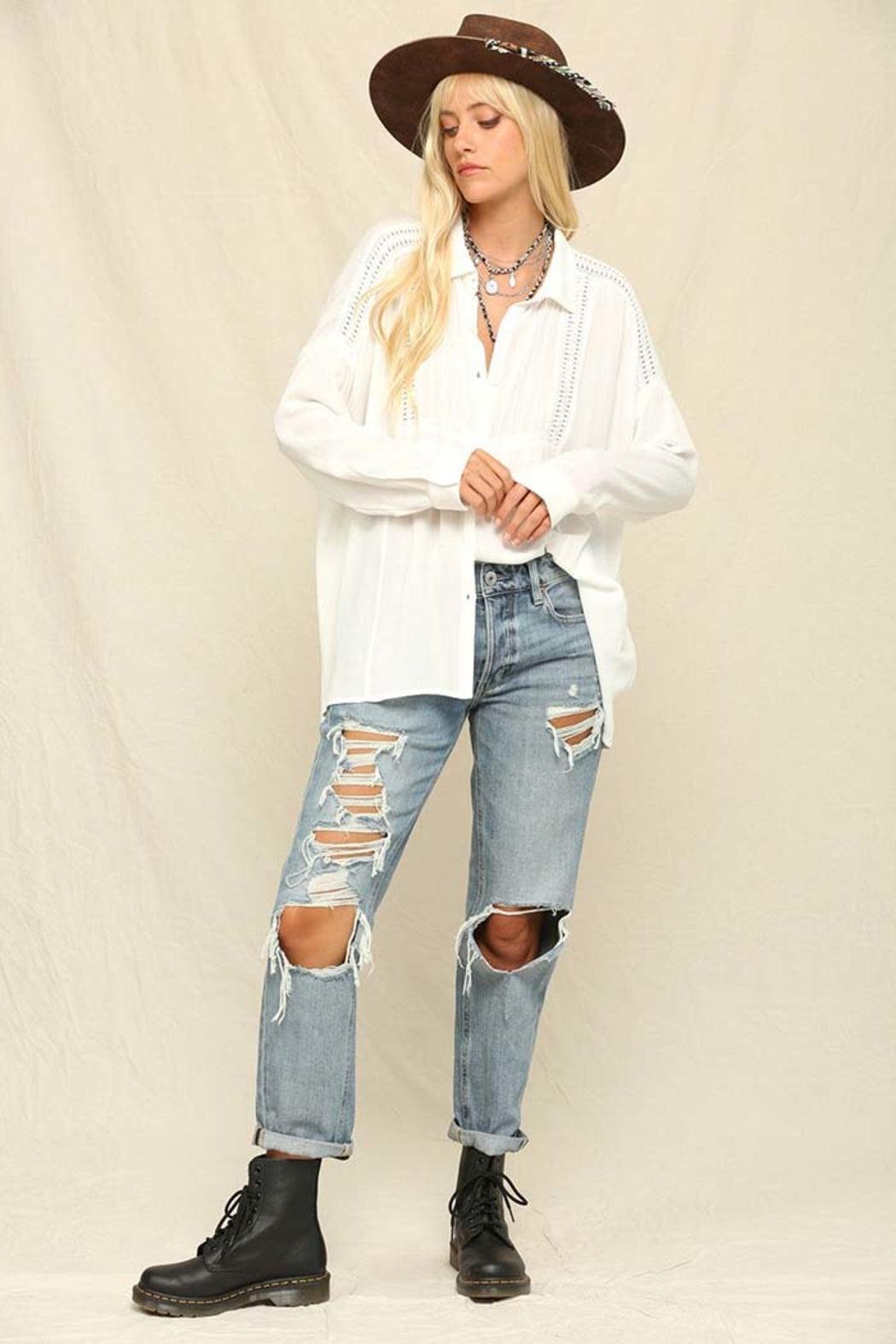 Boho Breeze Button-Up Shirt Product Image