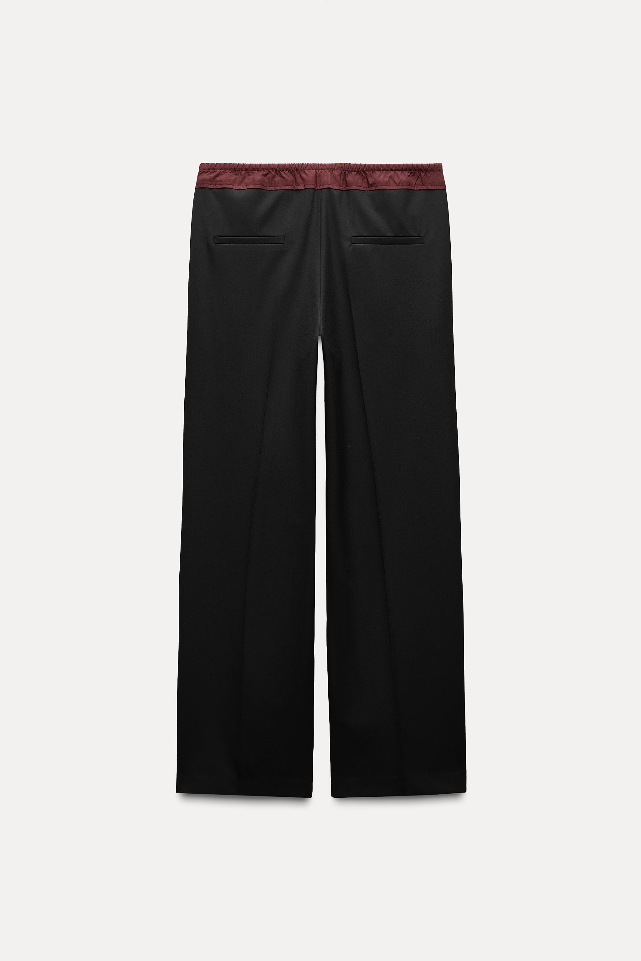 CONTRASTING WAIST PANTS ZW COLLECTION Product Image