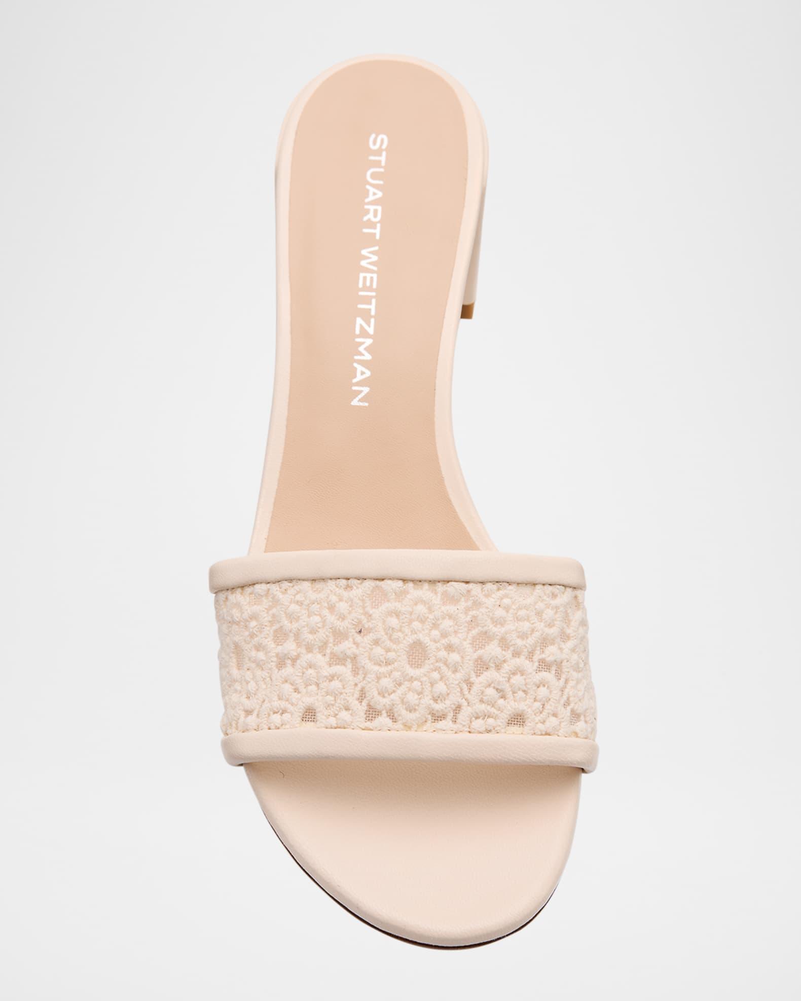 Fia Cotton Block-Heel Slide Sandals Product Image