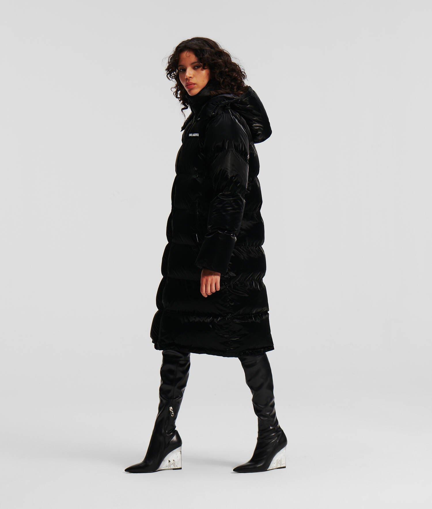 LONGLINE HOODED PUFFER COAT Product Image