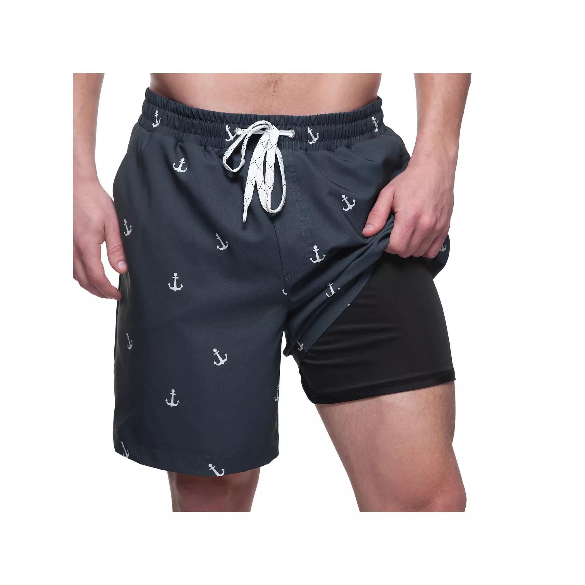 Men's Rokka&Rolla 7-in. Stretch Swim Trunks, Size: Small, Blue Product Image