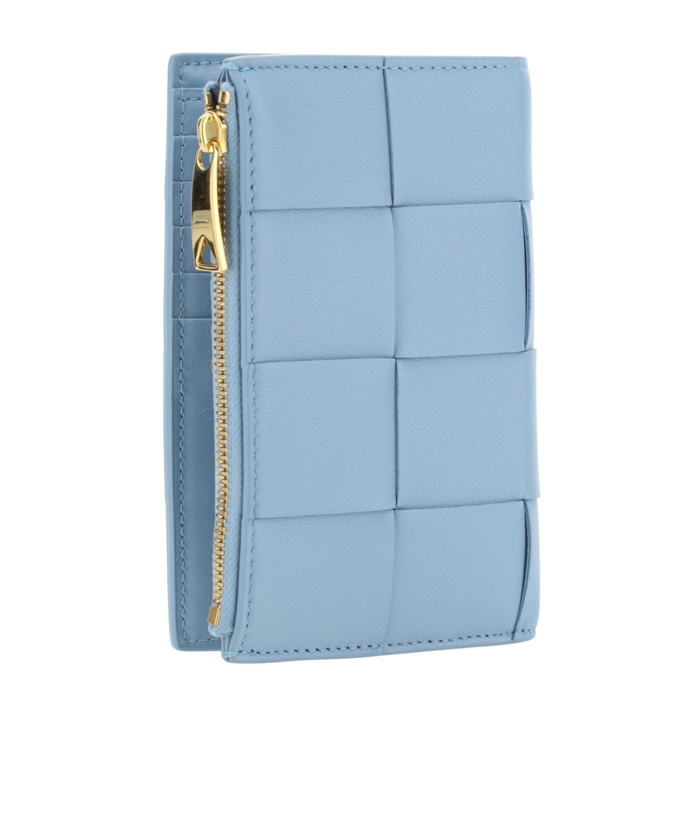 BOTTEGA VENETA Cassette Bi-fold Leather Wallet In Blue Product Image