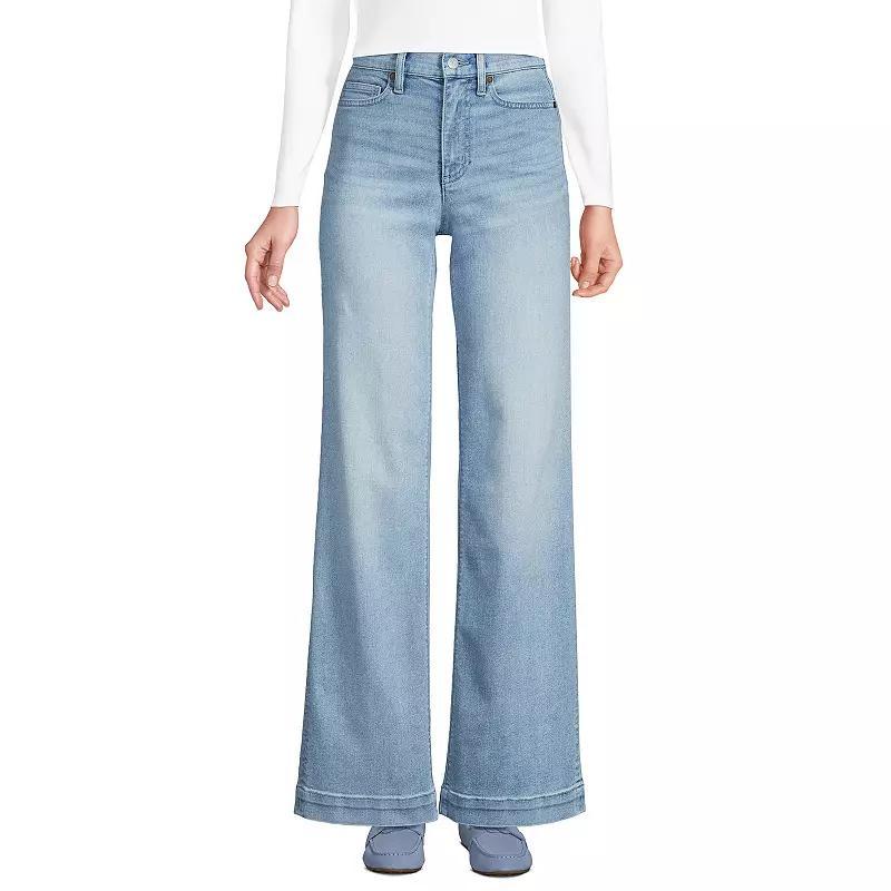 Women's Lands' End High-Rise Wide Leg Jeans,  Product Image