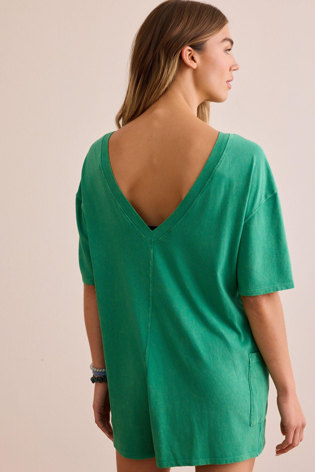 Hang Tough Washed Reversible Tee Romper Product Image