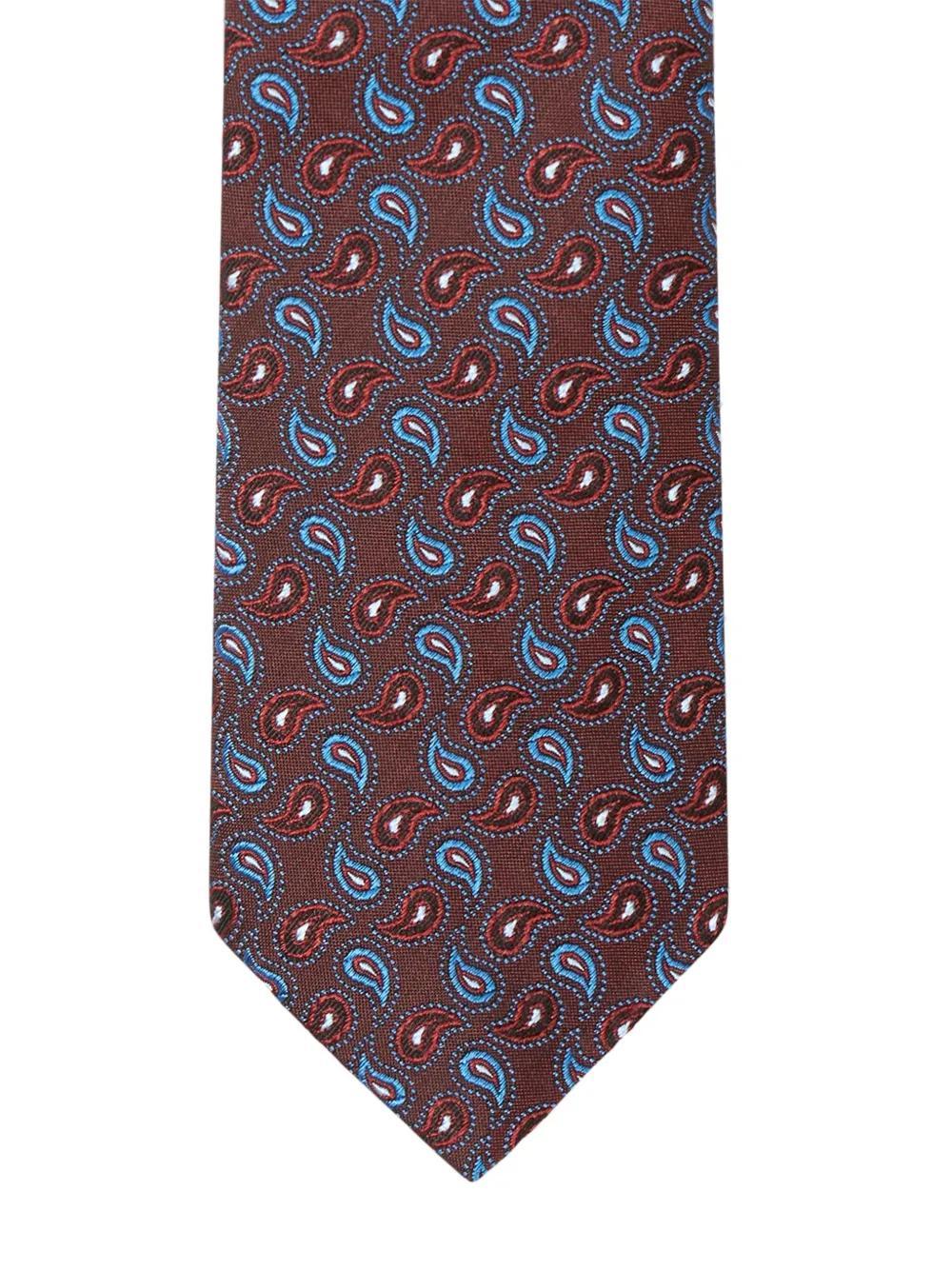 ETRO Paisley-jacquard Silk Tie In Burgundy Product Image