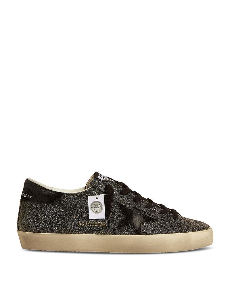 Golden Goose Womens Super Star Swarowski Crystal Mid Top Sneakers Product Image