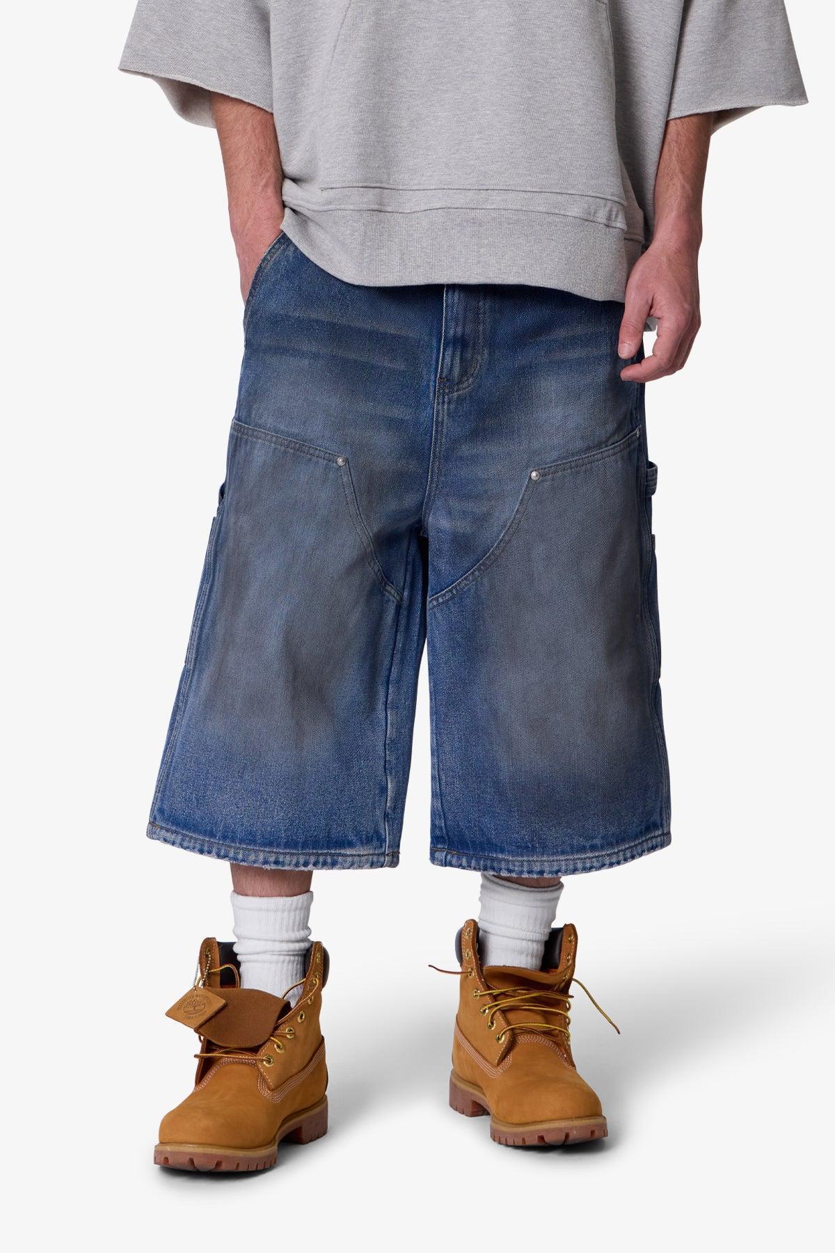 Ultra Baggy Carpenter Shorts - Washed Blue Product Image