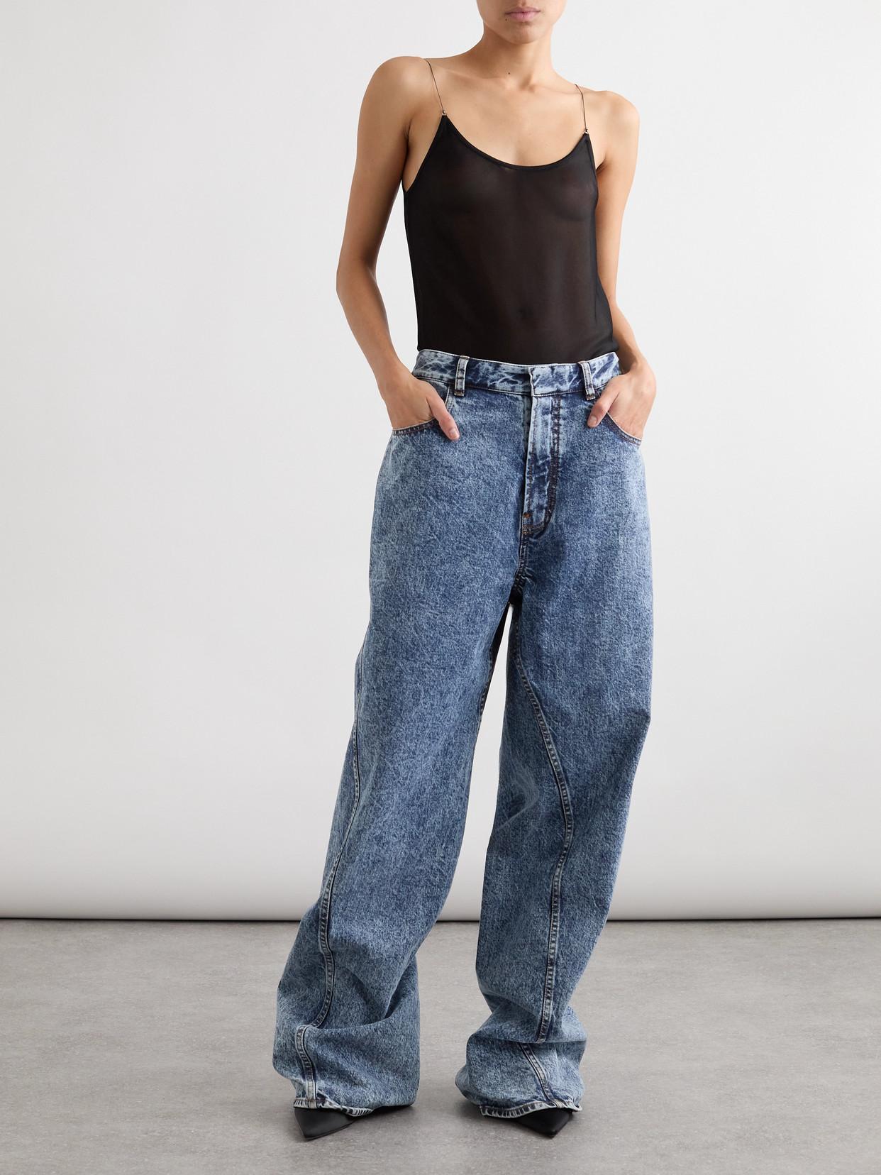 ALAÏA Paneled Jeans In Blue Product Image