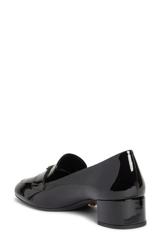 PRADA Vernice Patent Loafer Pumps In Black Product Image