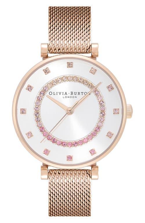 Olivia Burton T-Bar Quartz Analog Nude Dial Gold Stainless Steel Crystal Bracelet Watch Product Image