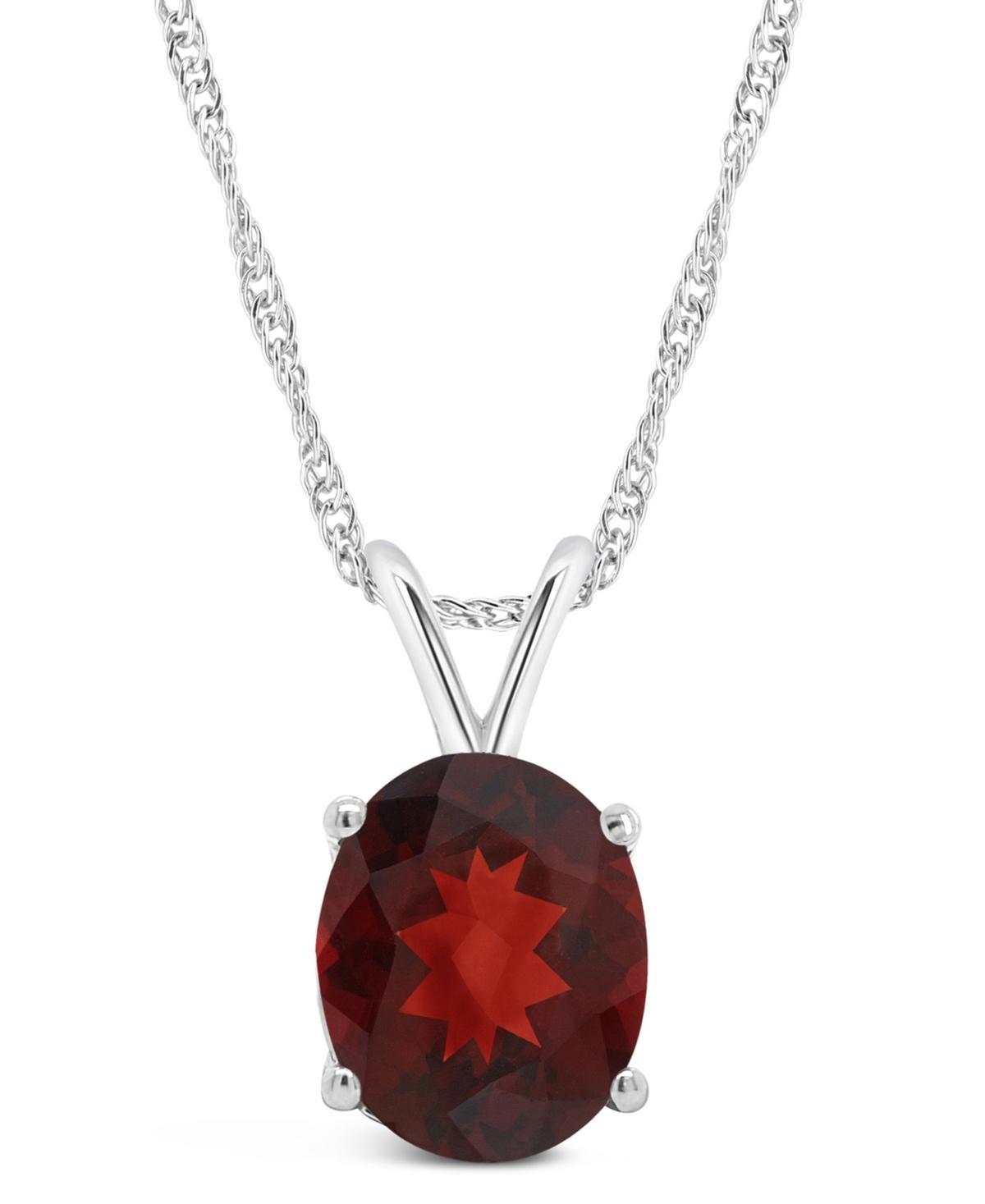 Alyson Layne 14k Gold Oval Garnet Pendant Necklace, Womens Product Image