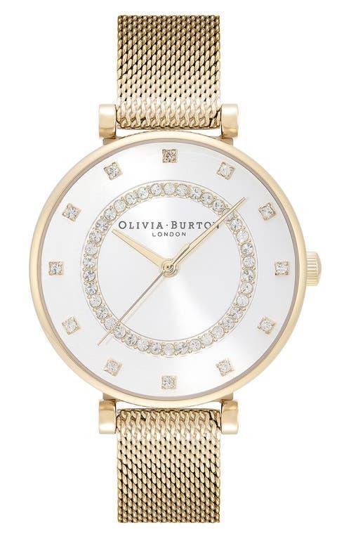 Olivia Burton T-Bar Quartz Analog Nude Dial Gold Stainless Steel Crystal Bracelet Watch Product Image