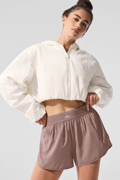 Cropped Mountain Peak Full-Zip Hoodie - Ivory Female Product Image