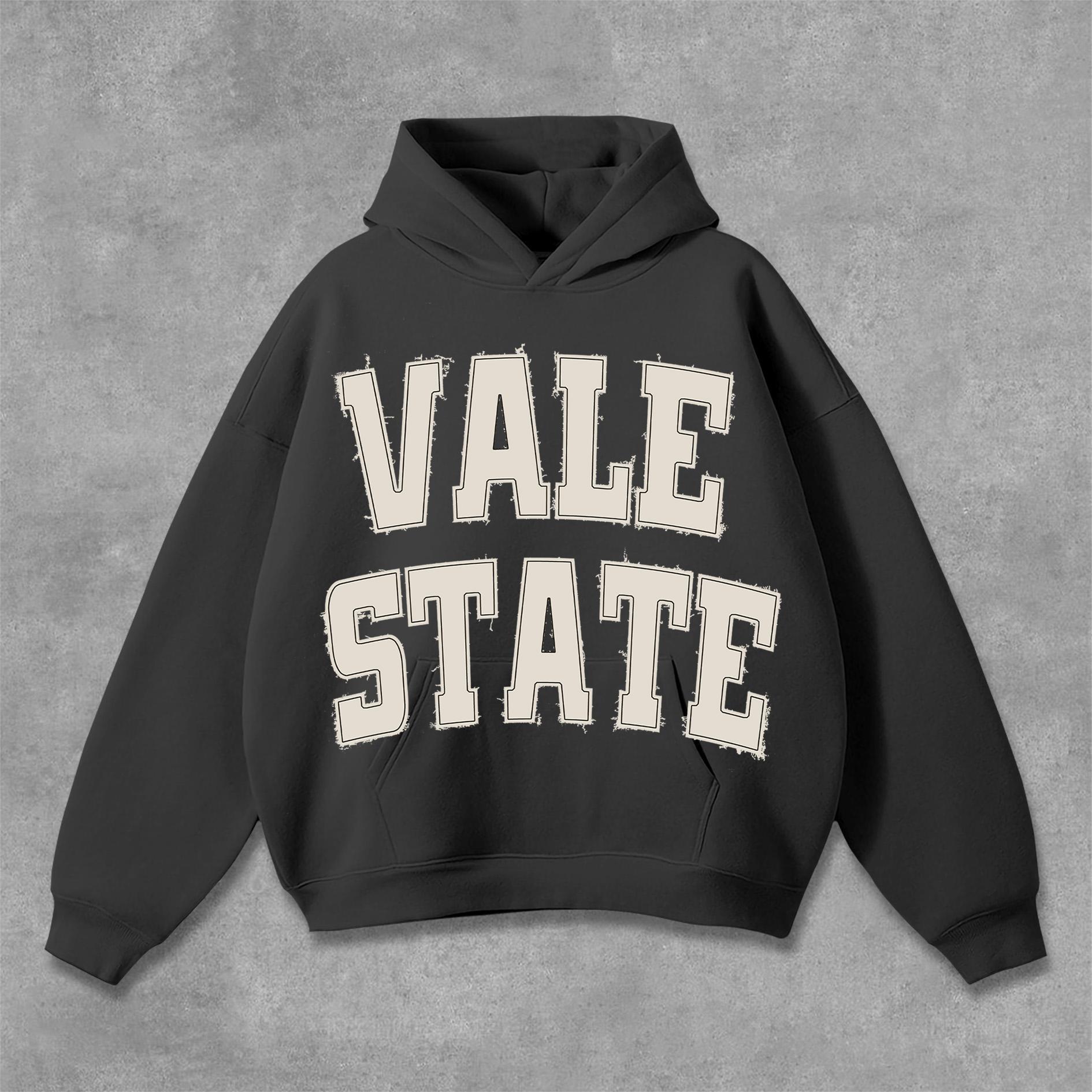 Unisex Men's Vintage Vale State Graphic Print Pocket Hoodie Product Image