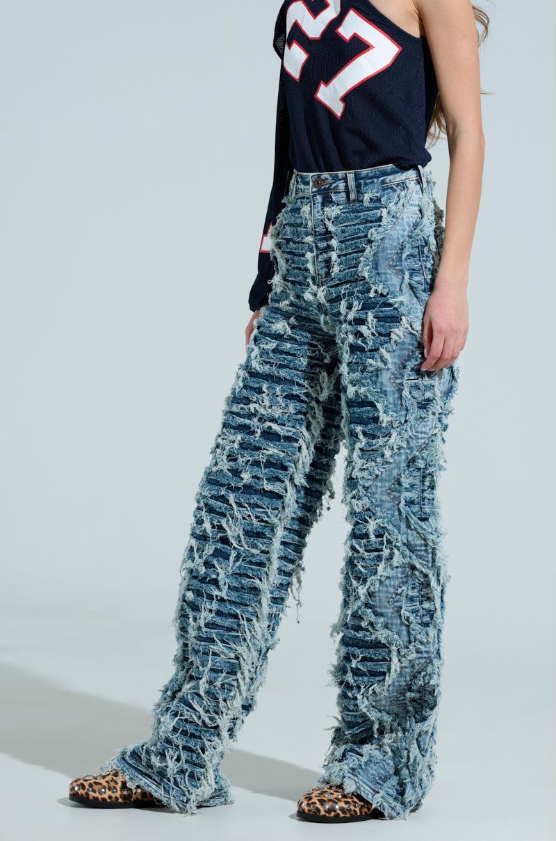 TURN AROUND DISTRESSED DENIM PANT Product Image