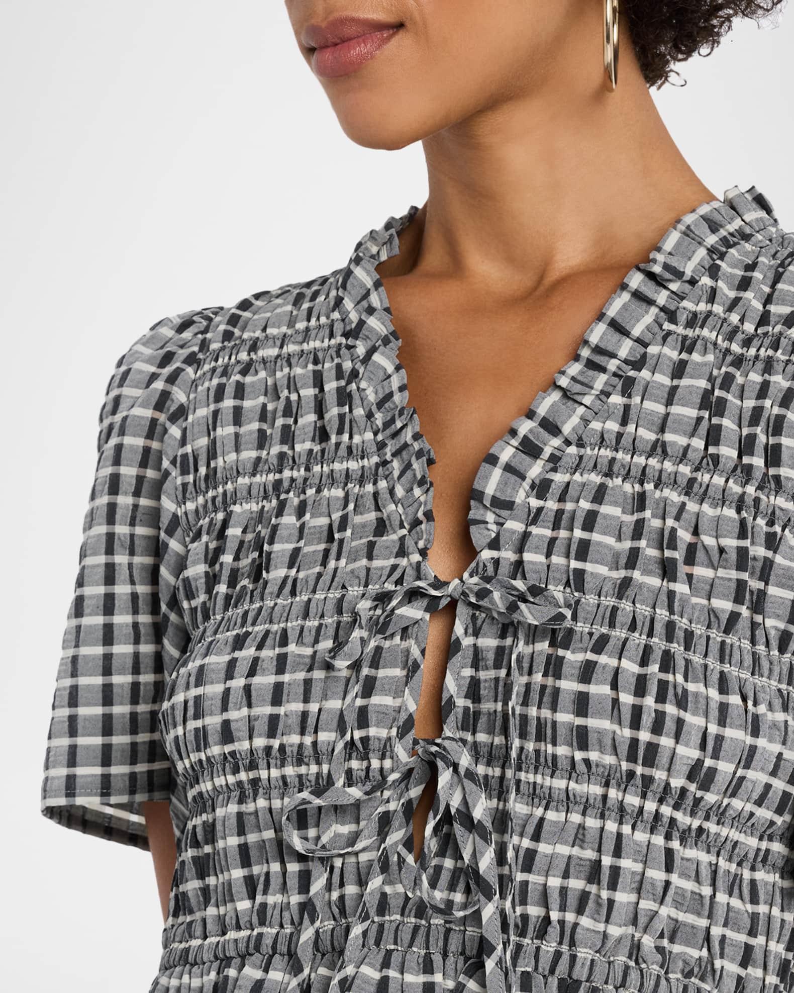Portia Check Tie-Front Top Product Image