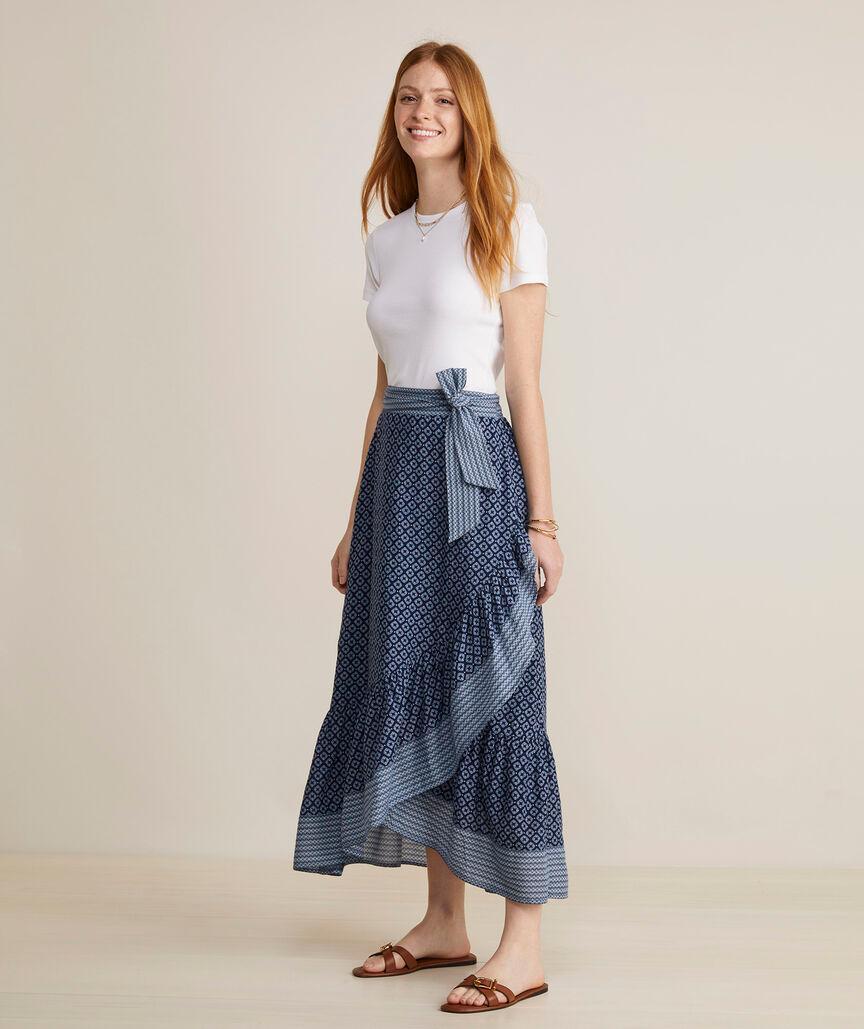 Blue Katama Tile Maxi Skirt Product Image