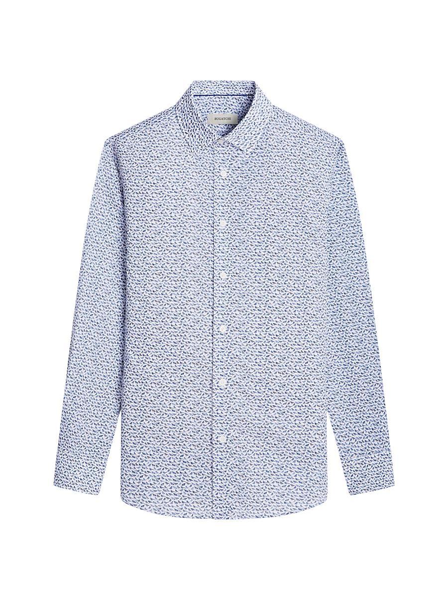 Mens Julian Printed Stretch Cotton Button-Front Shirt Product Image