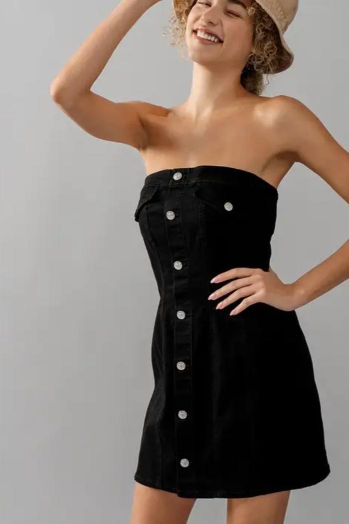 Strapless Denim Dress Product Image