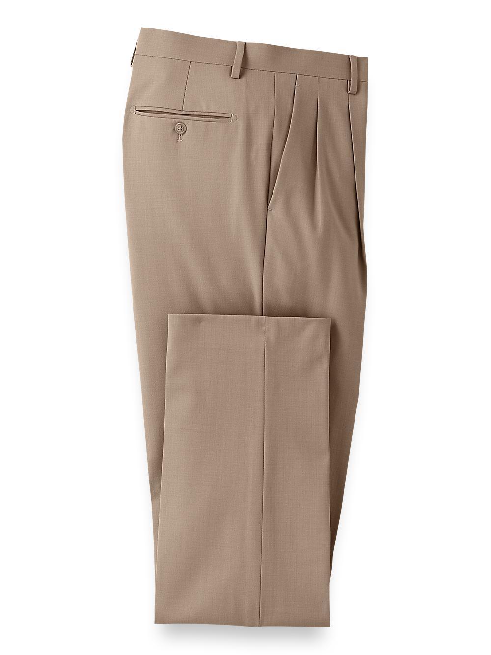 Wool Stretch Bengaline Suit Pants - Light Tan Product Image