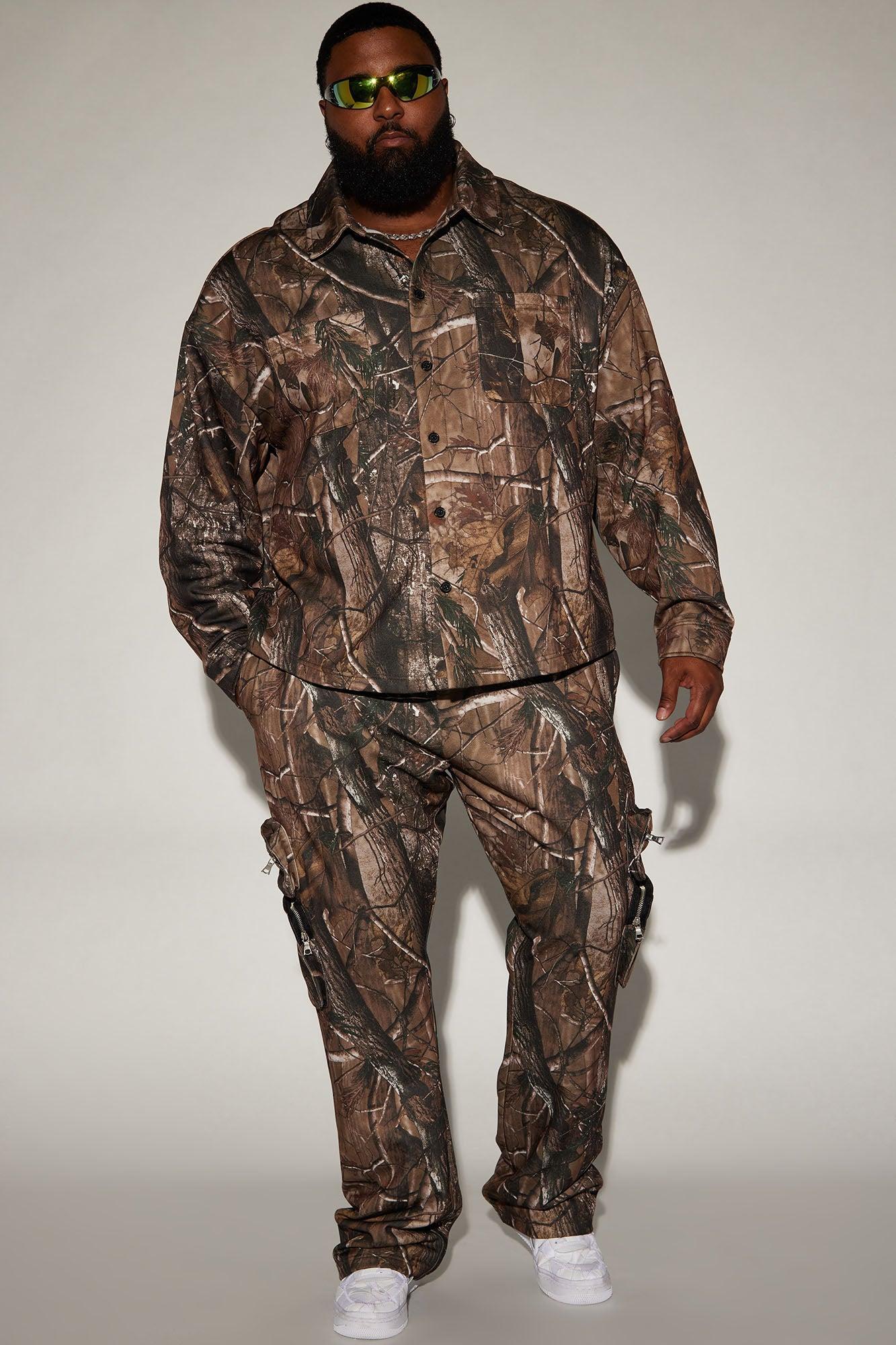 Tree Camo Cargo Flared Sweatpant - Camouflage Product Image