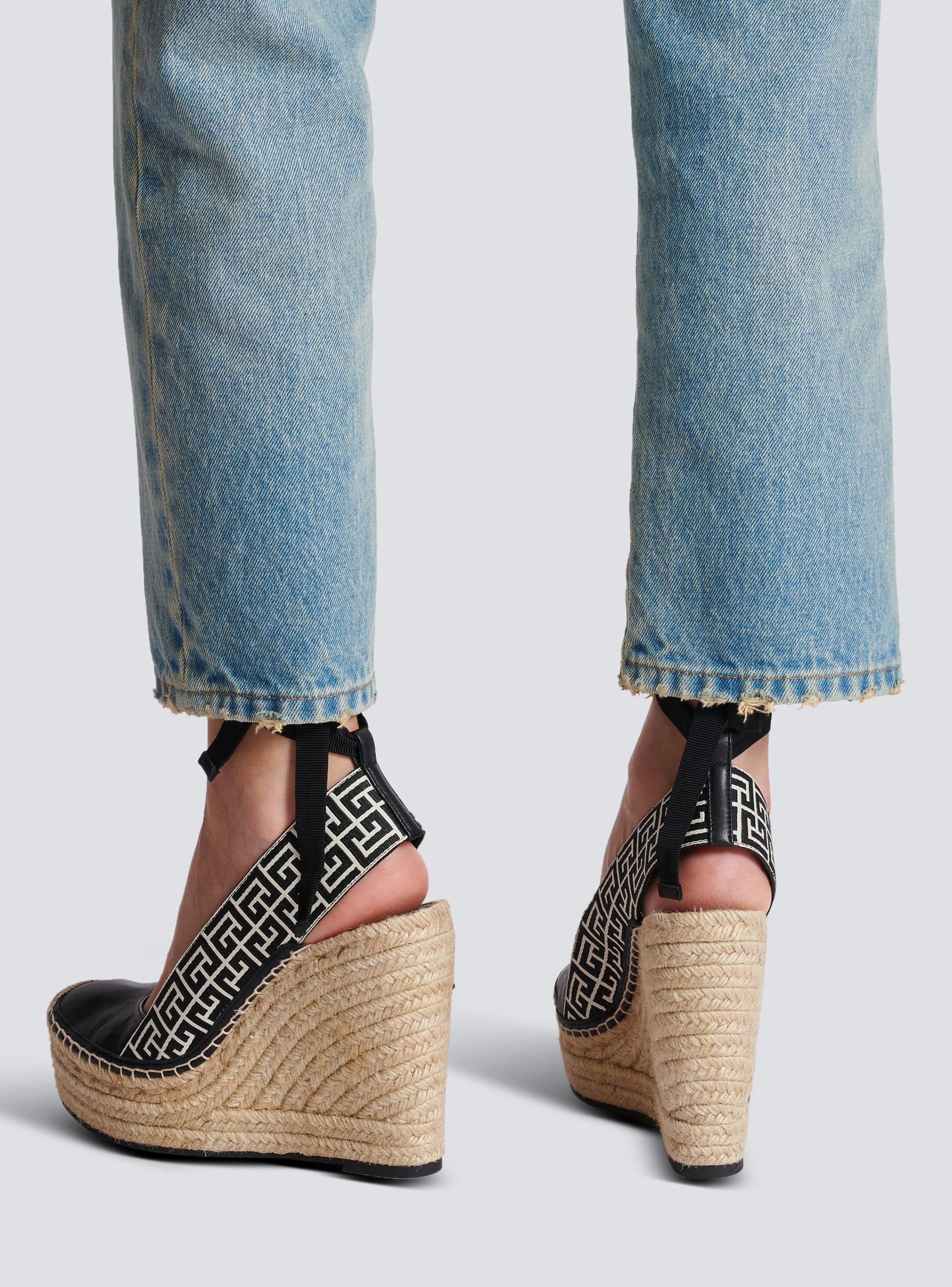 Alex monogram jacquard and leather espadrilles Product Image