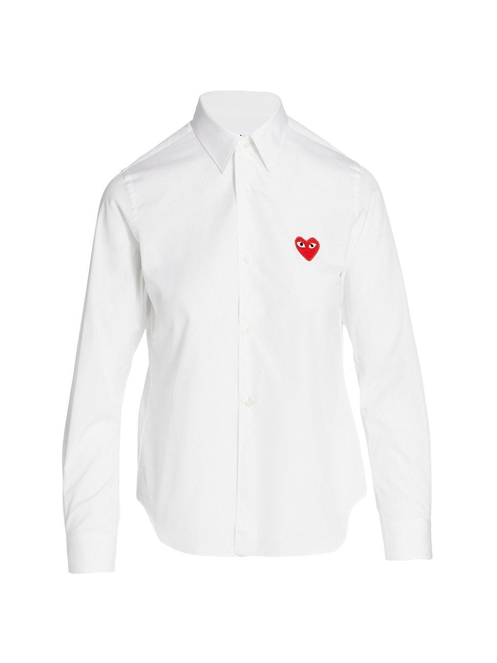 Womens Heart Button Down Shirt Product Image
