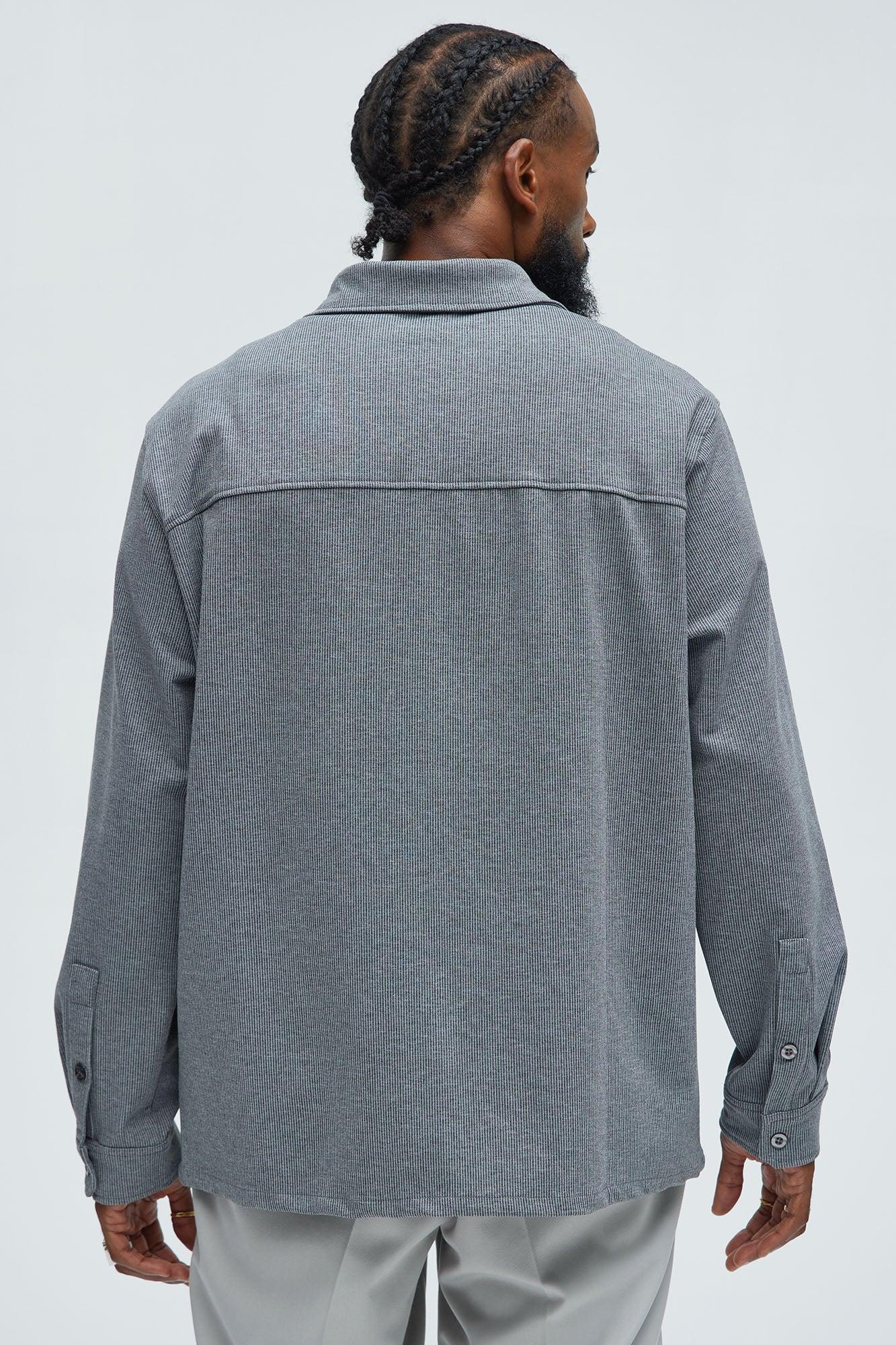 What U Need Stripe Button Up Shirt - Black/combo Product Image