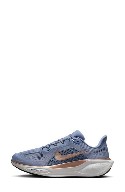 NIKE Women's Pegasus 41 Road Running Shoes In Grey/gold/white Product Image