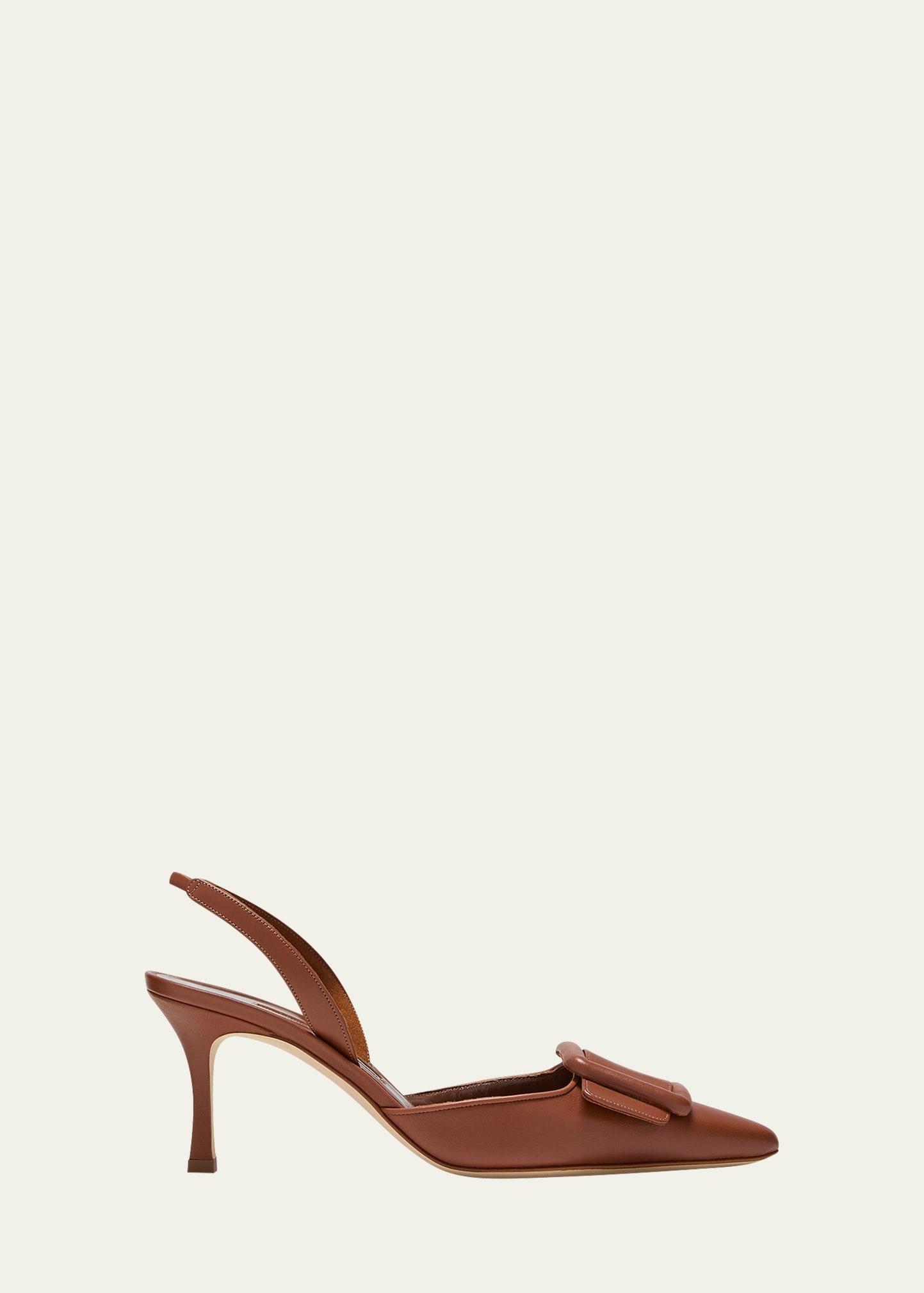 Maysli Leather Buckle Halter Pumps Product Image