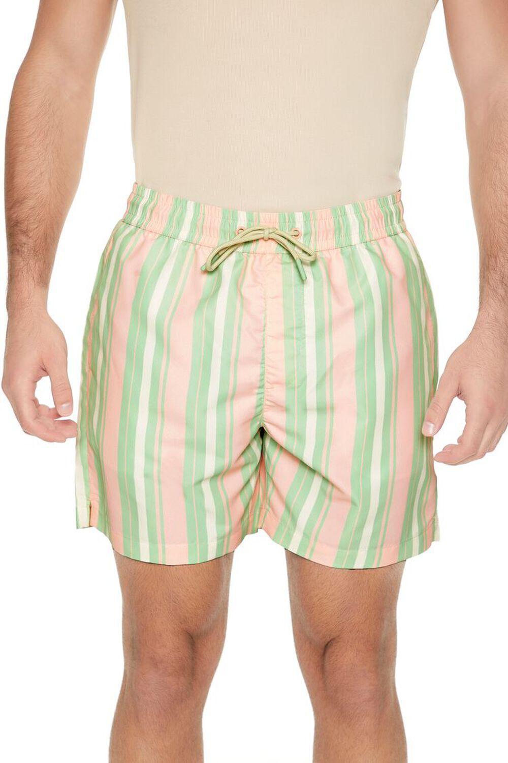 Striped Drawstring Swim Trunks | Forever 21 Product Image