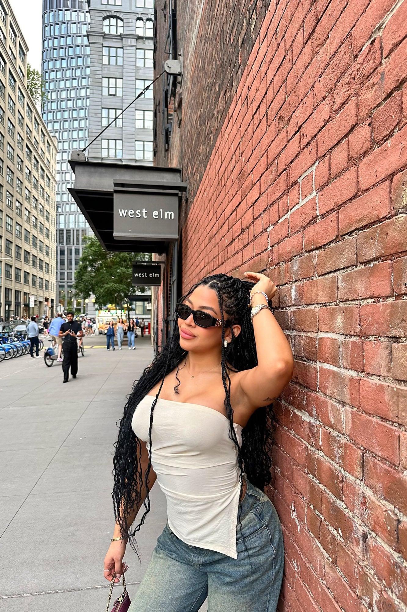 Valerie Asymmetrical Top - Cream Product Image