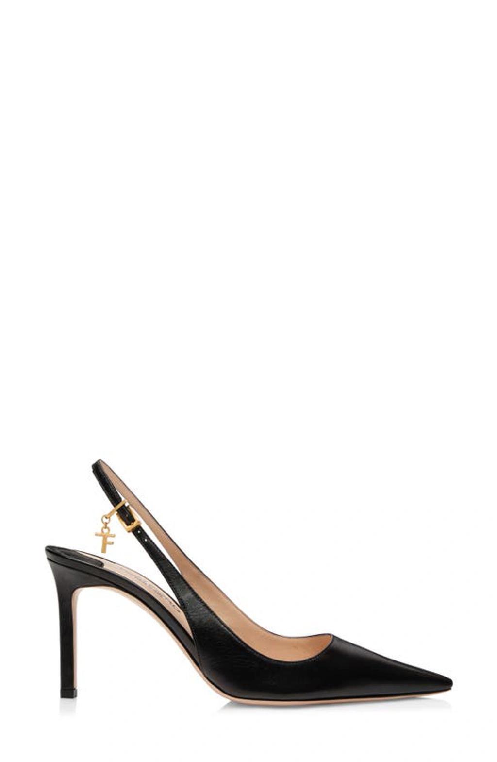 TOM FORD Angelina Leather Charm Slingback Pumps In Black Product Image