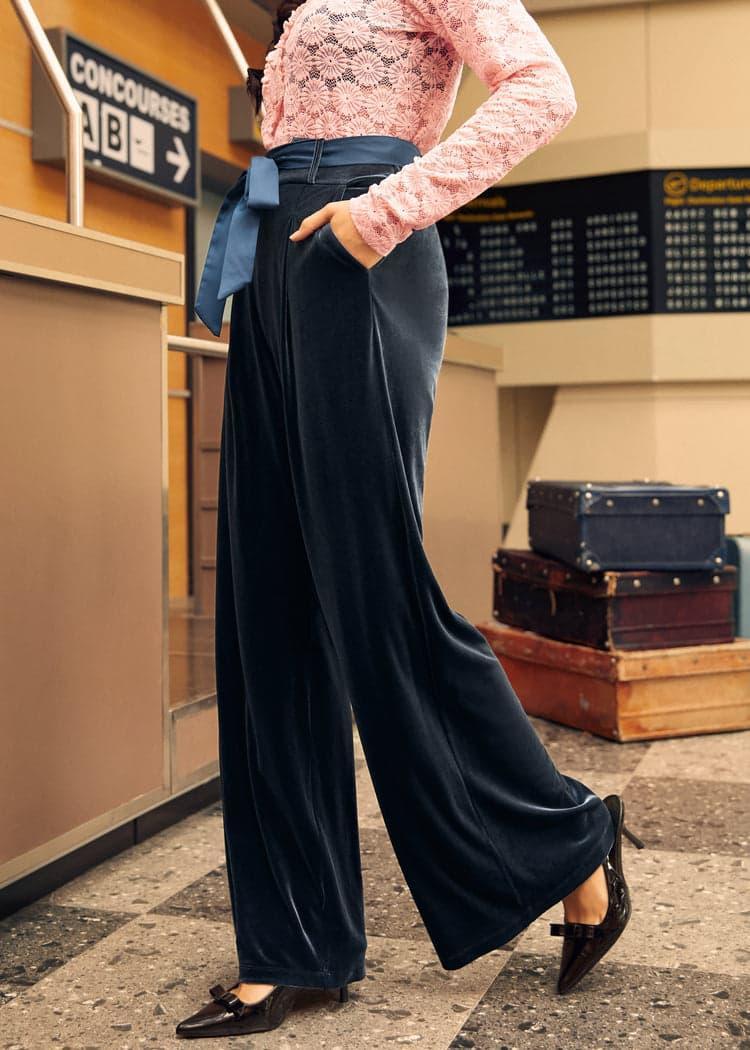 Vintage Revamp Contrast Sash Crop Pants Product Image