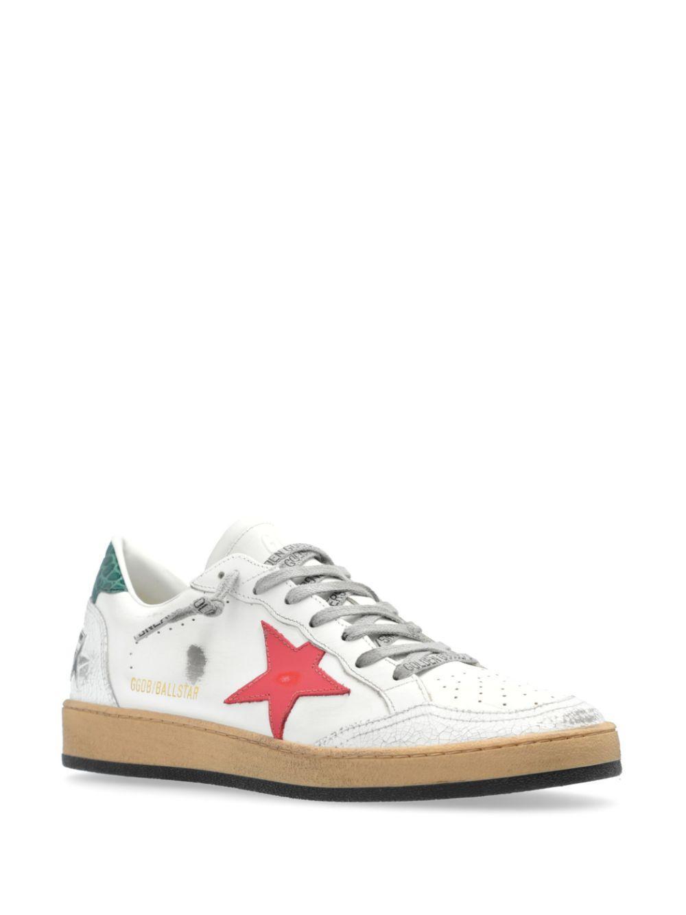 GOLDEN GOOSE Ball Star Leather Sneakers In White Product Image