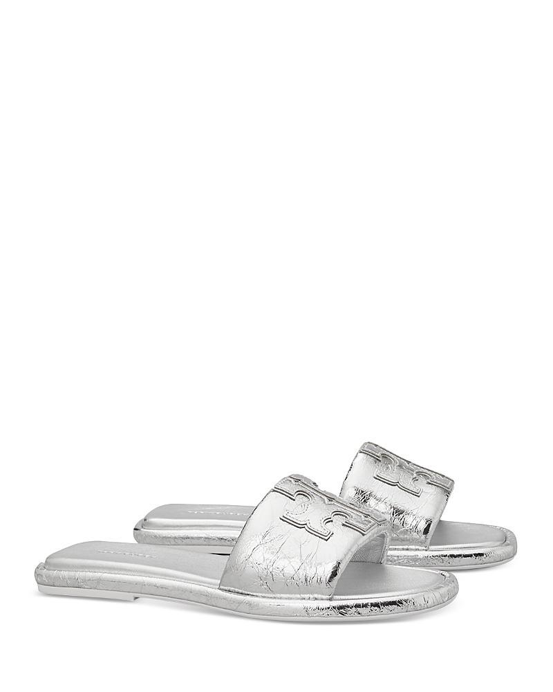 Womens Double-T Monogram Padded Leather Slide Sandals Product Image
