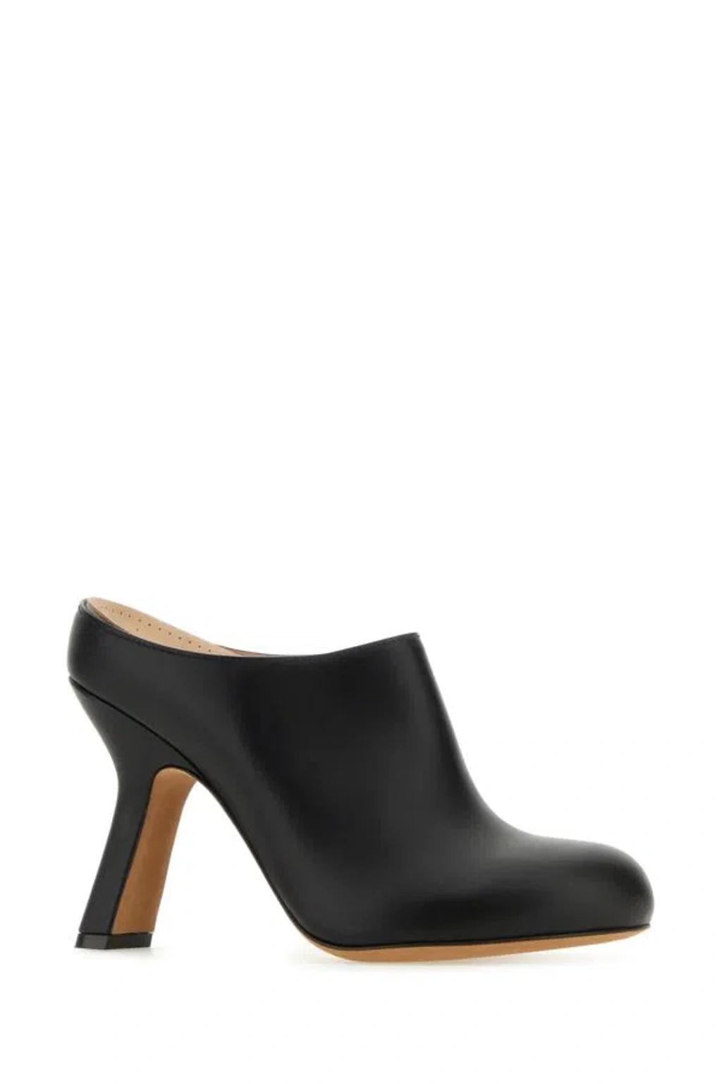 Black Leather Terra Mules Product Image