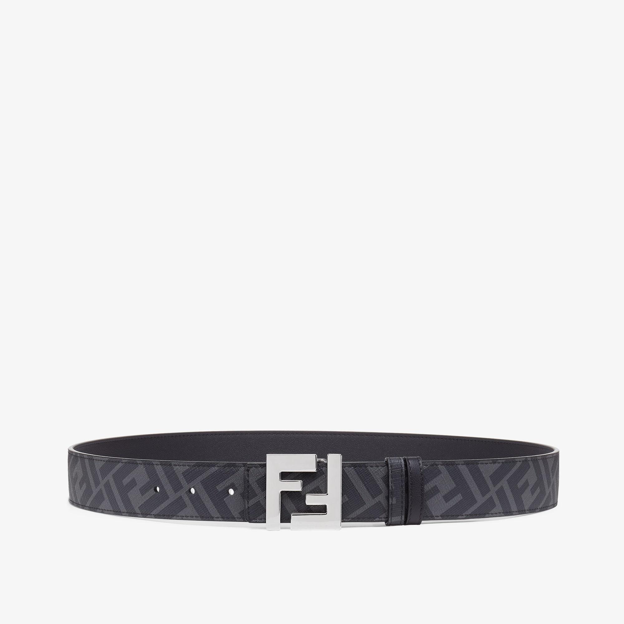 Squared FF beltBlack leather reversible belt Product Image