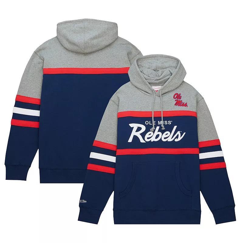 Men's Mitchell & Ness Navy Ole Miss Rebels Head Coach Pullover Hoodie,  Product Image