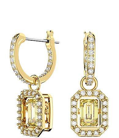 Swarovski Millenia Octagon Cut Crystal Hoop Drop Earrings Product Image